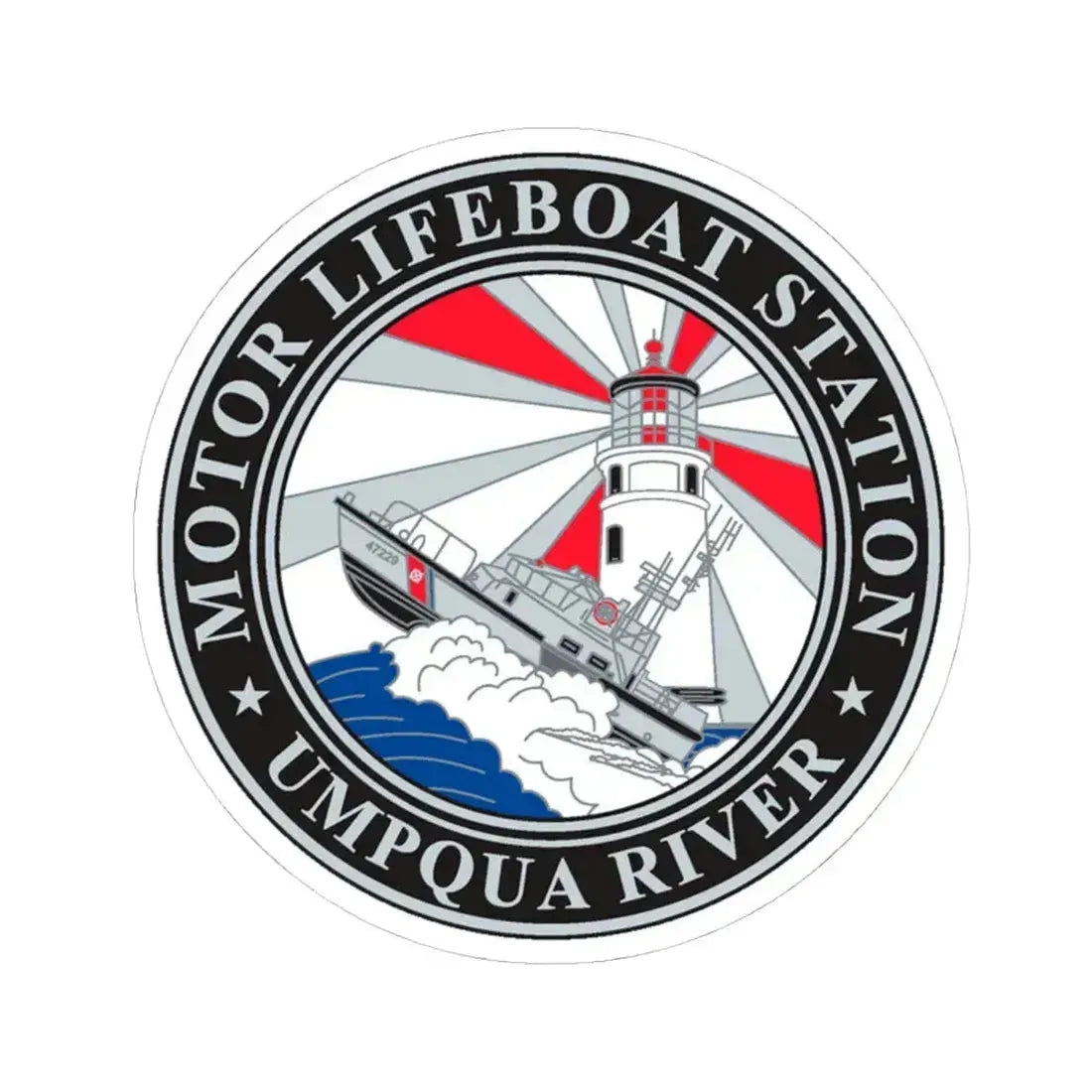 MLSTA Umpqua River (U.S. Coast Guard) STICKER Vinyl Kiss-Cut Decal 4 Inch White - The Sticker Space