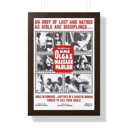 MME OLGA'S MASSAGE PARLOR 1965 - Framed Movie Poster - The Sticker Space
