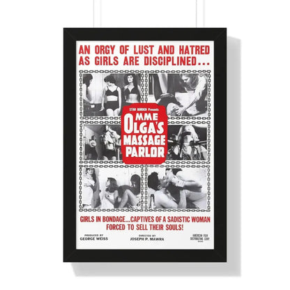 MME OLGA'S MASSAGE PARLOR 1965 - Framed Movie Poster - The Sticker Space