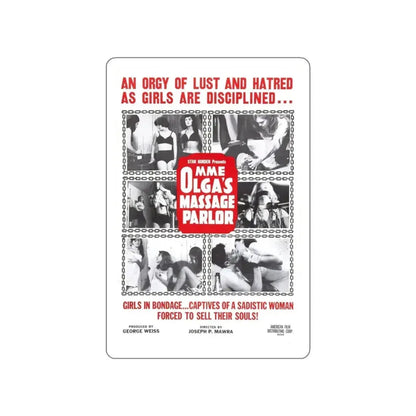 MME OLGA'S MASSAGE PARLOR 1965 Movie Poster STICKER Vinyl Die-Cut Decal 3 Inch - The Sticker Space