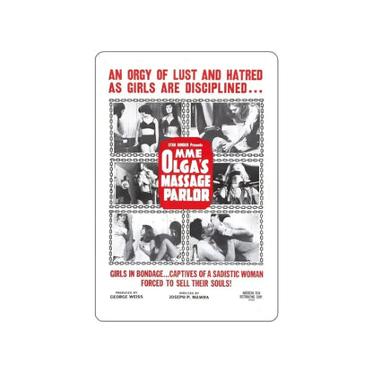 MME OLGA'S MASSAGE PARLOR 1965 Movie Poster STICKER Vinyl Die-Cut Decal 4 Inch - The Sticker Space