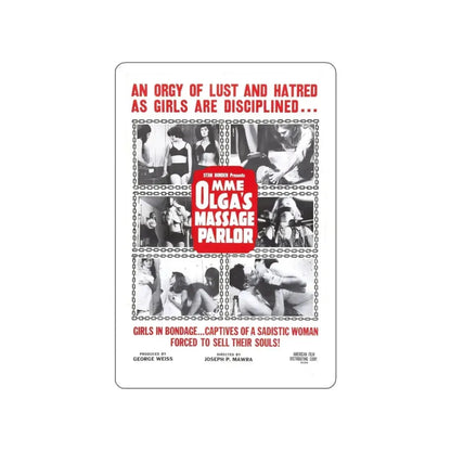 MME OLGA'S MASSAGE PARLOR 1965 Movie Poster STICKER Vinyl Die-Cut Decal 4 Inch - The Sticker Space
