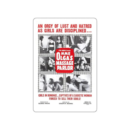 MME OLGA'S MASSAGE PARLOR 1965 Movie Poster STICKER Vinyl Die-Cut Decal - The Sticker Space