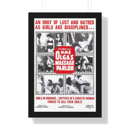 MME OLGA'S MASSAGE PARLOR 1965 - Framed Movie Poster-16″ x 24″-The Sticker Space