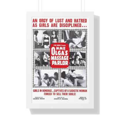 MME OLGA'S MASSAGE PARLOR 1965 - Framed Movie Poster-16″ x 24″-The Sticker Space