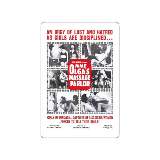 MME OLGA'S MASSAGE PARLOR 1965 Movie Poster STICKER Vinyl Die-Cut Decal-2 Inch-The Sticker Space