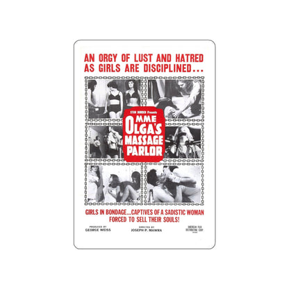 MME OLGA'S MASSAGE PARLOR 1965 Movie Poster STICKER Vinyl Die-Cut Decal-4 Inch-The Sticker Space