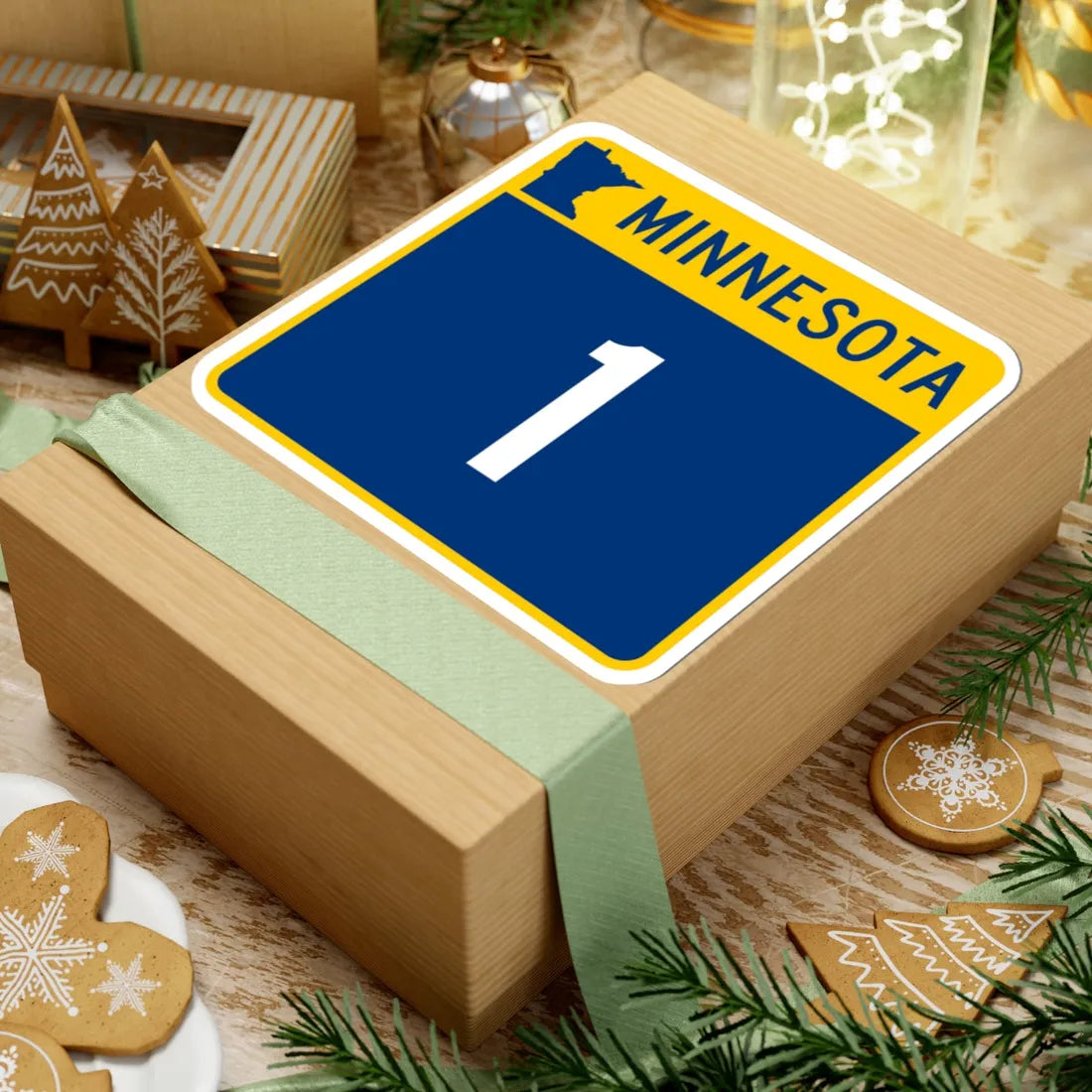 MN-1 (Minnesota) (Road Sign) STICKER Vinyl Kiss-Cut Decal - The Sticker Space