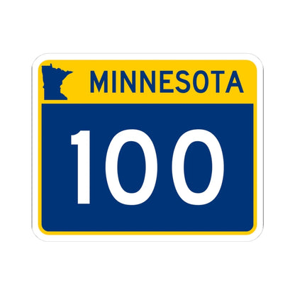 MN-100 wide (Minnesota) (Road Sign) STICKER Vinyl Kiss-Cut Decal 3 Inch White - The Sticker Space