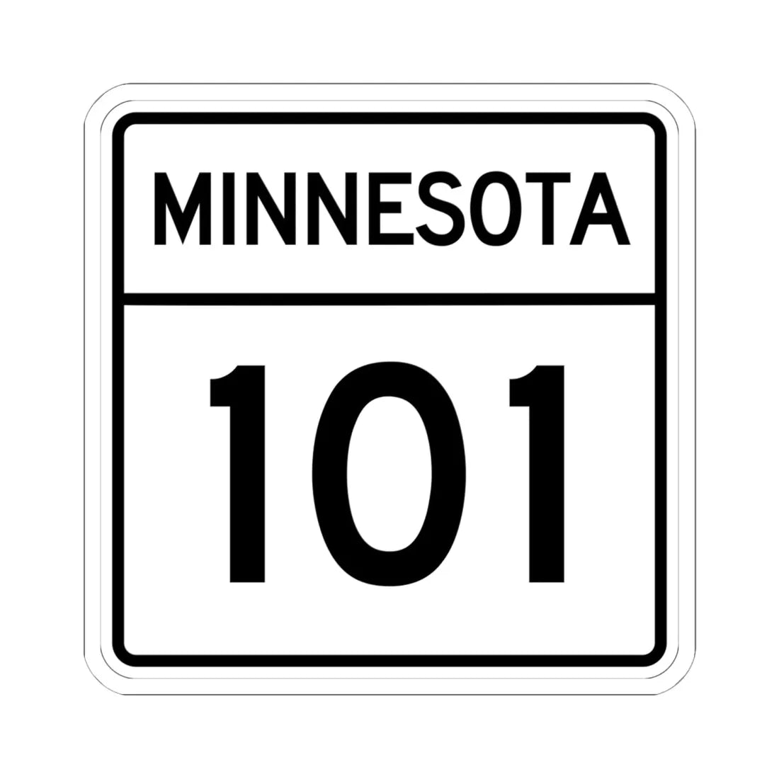 MN-101 1948 (Minnesota) (Road Sign) STICKER Vinyl Kiss-Cut Decal 6 Inch White - The Sticker Space