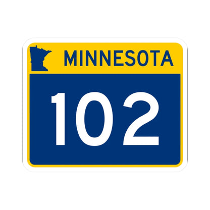 MN-102 wide (Minnesota) (Road Sign) STICKER Vinyl Kiss-Cut Decal 2 Inch White - The Sticker Space