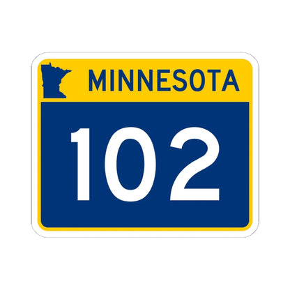 MN-102 wide (Minnesota) (Road Sign) STICKER Vinyl Kiss-Cut Decal 6 Inch White - The Sticker Space