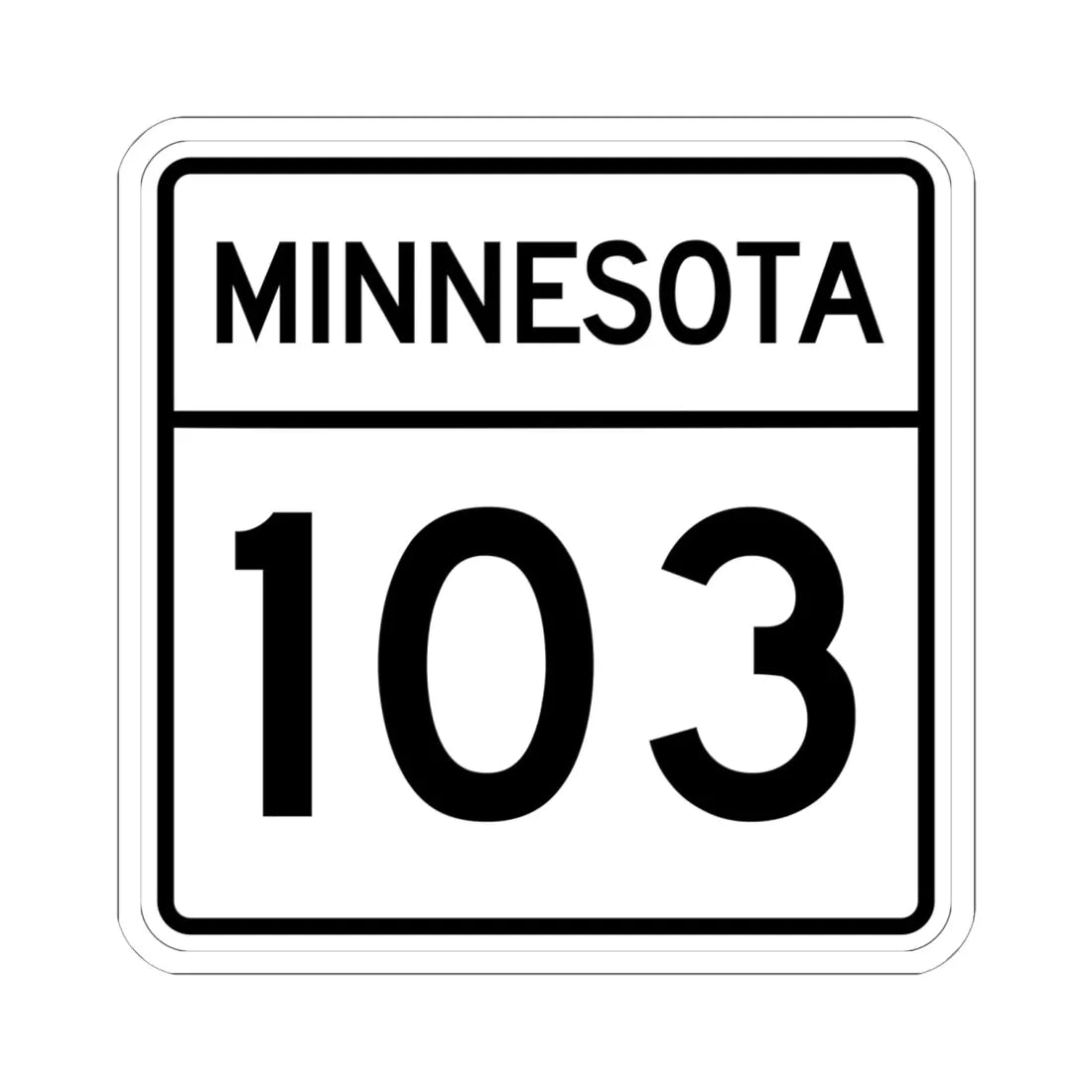 MN-103 1948 (Minnesota) (Road Sign) STICKER Vinyl Kiss-Cut Decal 6 Inch White - The Sticker Space
