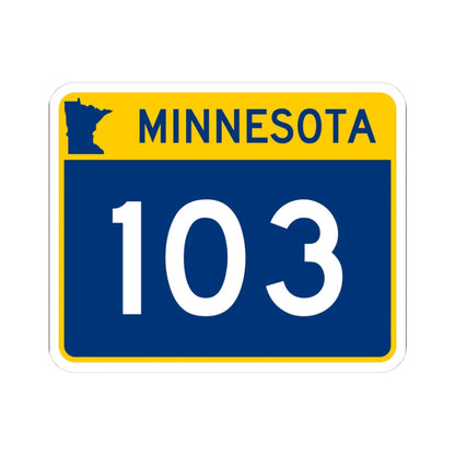 MN-103 wide (Minnesota) (Road Sign) STICKER Vinyl Kiss-Cut Decal 3 Inch White - The Sticker Space