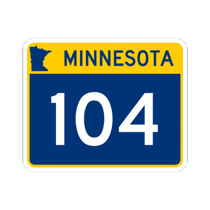 MN-104 wide (Minnesota) (Road Sign) STICKER Vinyl Kiss-Cut Decal 4 Inch White - The Sticker Space