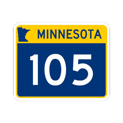 MN-105 wide (Minnesota) (Road Sign) STICKER Vinyl Kiss-Cut Decal 4 Inch White - The Sticker Space