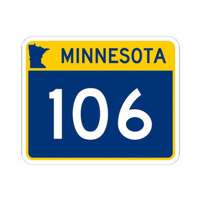 MN-106 wide (Minnesota) (Road Sign) STICKER Vinyl Kiss-Cut Decal 6 Inch White - The Sticker Space