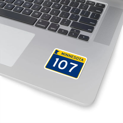 MN-107 wide (Minnesota) (Road Sign) STICKER Vinyl Kiss-Cut Decal - The Sticker Space