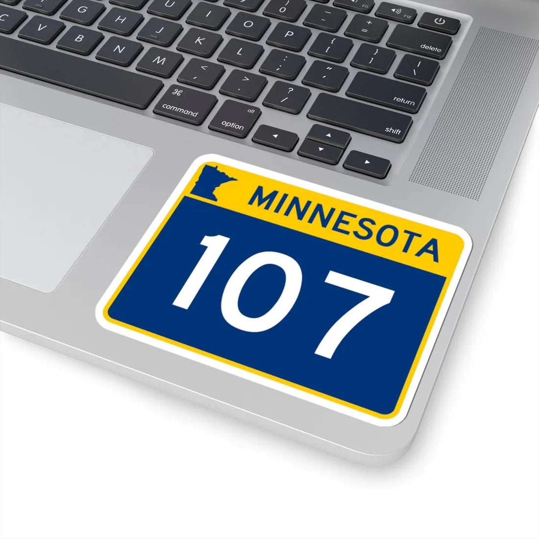 MN-107 wide (Minnesota) (Road Sign) STICKER Vinyl Kiss-Cut Decal - The Sticker Space