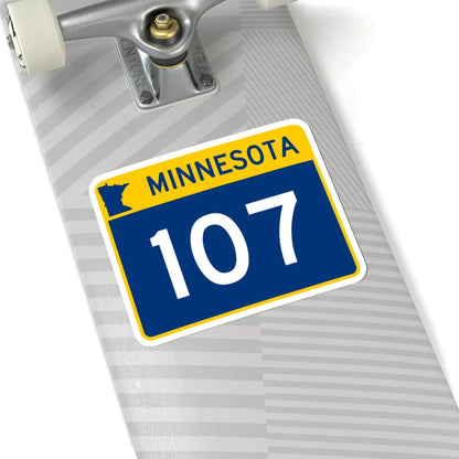 MN-107 wide (Minnesota) (Road Sign) STICKER Vinyl Kiss-Cut Decal - The Sticker Space