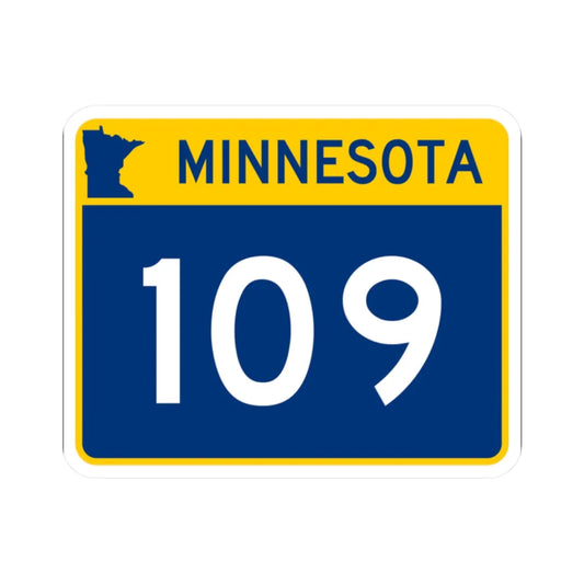 MN-109 wide (Minnesota) (Road Sign) STICKER Vinyl Kiss-Cut Decal 2 Inch White - The Sticker Space