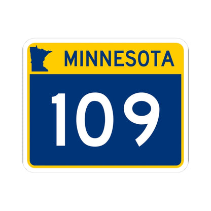 MN-109 wide (Minnesota) (Road Sign) STICKER Vinyl Kiss-Cut Decal 3 Inch White - The Sticker Space