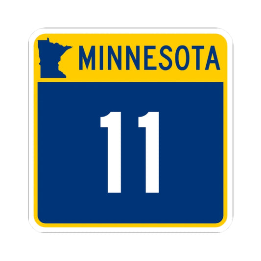 MN-11 (Minnesota) (Road Sign) STICKER Vinyl Kiss-Cut Decal 2 Inch White - The Sticker Space