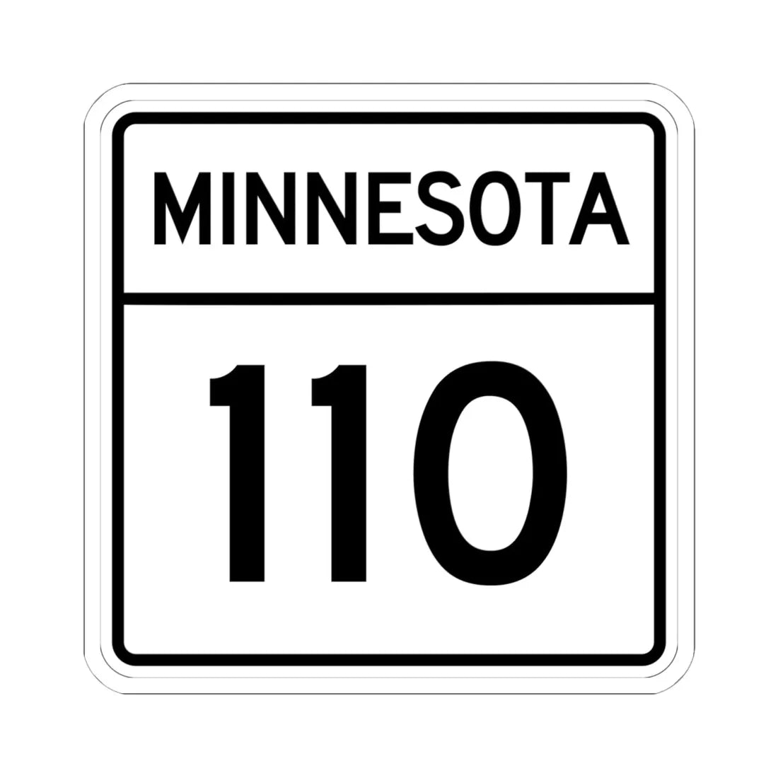 MN-110 1948 (Minnesota) (Road Sign) STICKER Vinyl Kiss-Cut Decal 6 Inch White - The Sticker Space