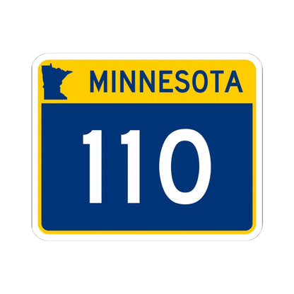 MN-110 wide (Minnesota) (Road Sign) STICKER Vinyl Kiss-Cut Decal 4 Inch White - The Sticker Space
