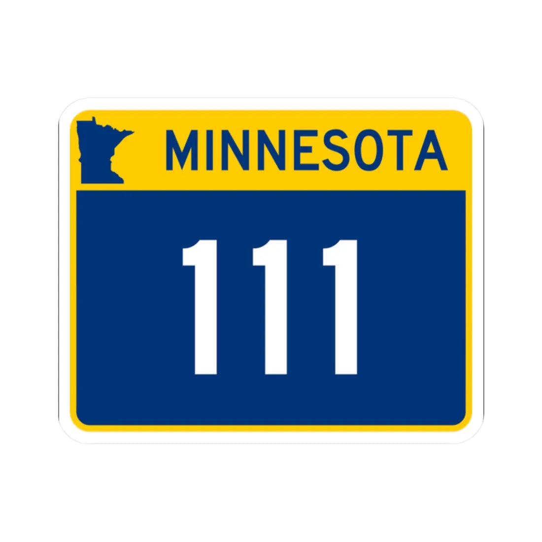 MN-111 wide (Minnesota) (Road Sign) STICKER Vinyl Kiss-Cut Decal 2 Inch White - The Sticker Space