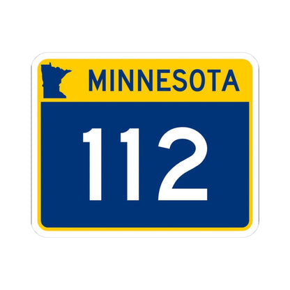 MN-112 wide (Minnesota) (Road Sign) STICKER Vinyl Kiss-Cut Decal 3 Inch White - The Sticker Space
