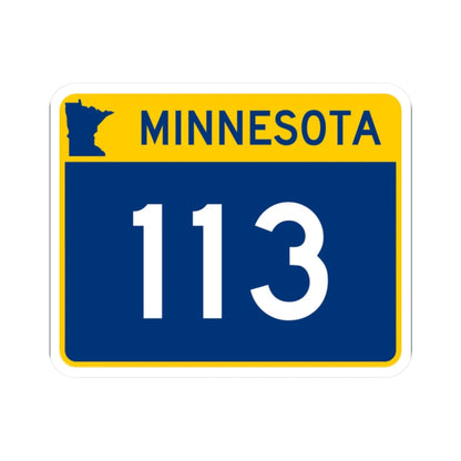 MN-113 wide (Minnesota) (Road Sign) STICKER Vinyl Kiss-Cut Decal 2 Inch White - The Sticker Space