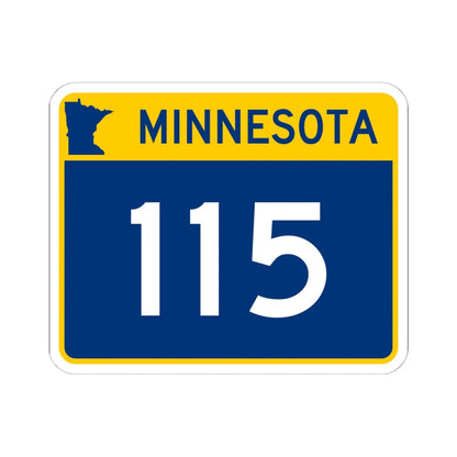 MN-115 wide (Minnesota) (Road Sign) STICKER Vinyl Kiss-Cut Decal 6 Inch White - The Sticker Space