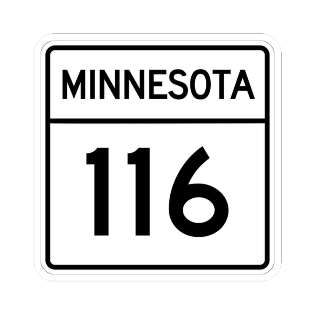 MN-116 1948 (Minnesota) (Road Sign) STICKER Vinyl Kiss-Cut Decal 2 Inch White - The Sticker Space