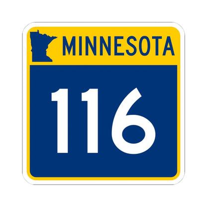 MN-116 (Minnesota) (Road Sign) STICKER Vinyl Kiss-Cut Decal 4 Inch White - The Sticker Space