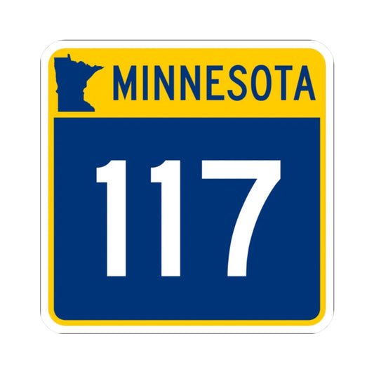 MN-117 (Minnesota) (Road Sign) STICKER Vinyl Kiss-Cut Decal 2 Inch White - The Sticker Space