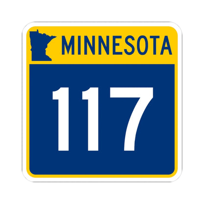 MN-117 (Minnesota) (Road Sign) STICKER Vinyl Kiss-Cut Decal 3 Inch White - The Sticker Space