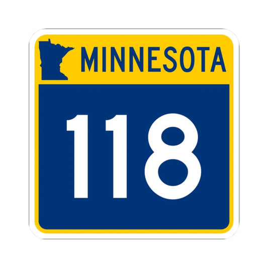 MN-118 (Minnesota) (Road Sign) STICKER Vinyl Kiss-Cut Decal 2 Inch White - The Sticker Space