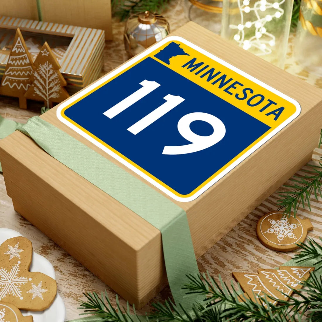 MN-119 (Minnesota) (Road Sign) STICKER Vinyl Kiss-Cut Decal - The Sticker Space