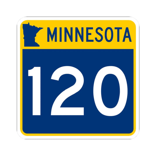 MN-120 (Minnesota) (Road Sign) STICKER Vinyl Kiss-Cut Decal 2 Inch White - The Sticker Space