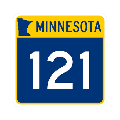 MN-121 (Minnesota) (Road Sign) STICKER Vinyl Kiss-Cut Decal 3 Inch White - The Sticker Space