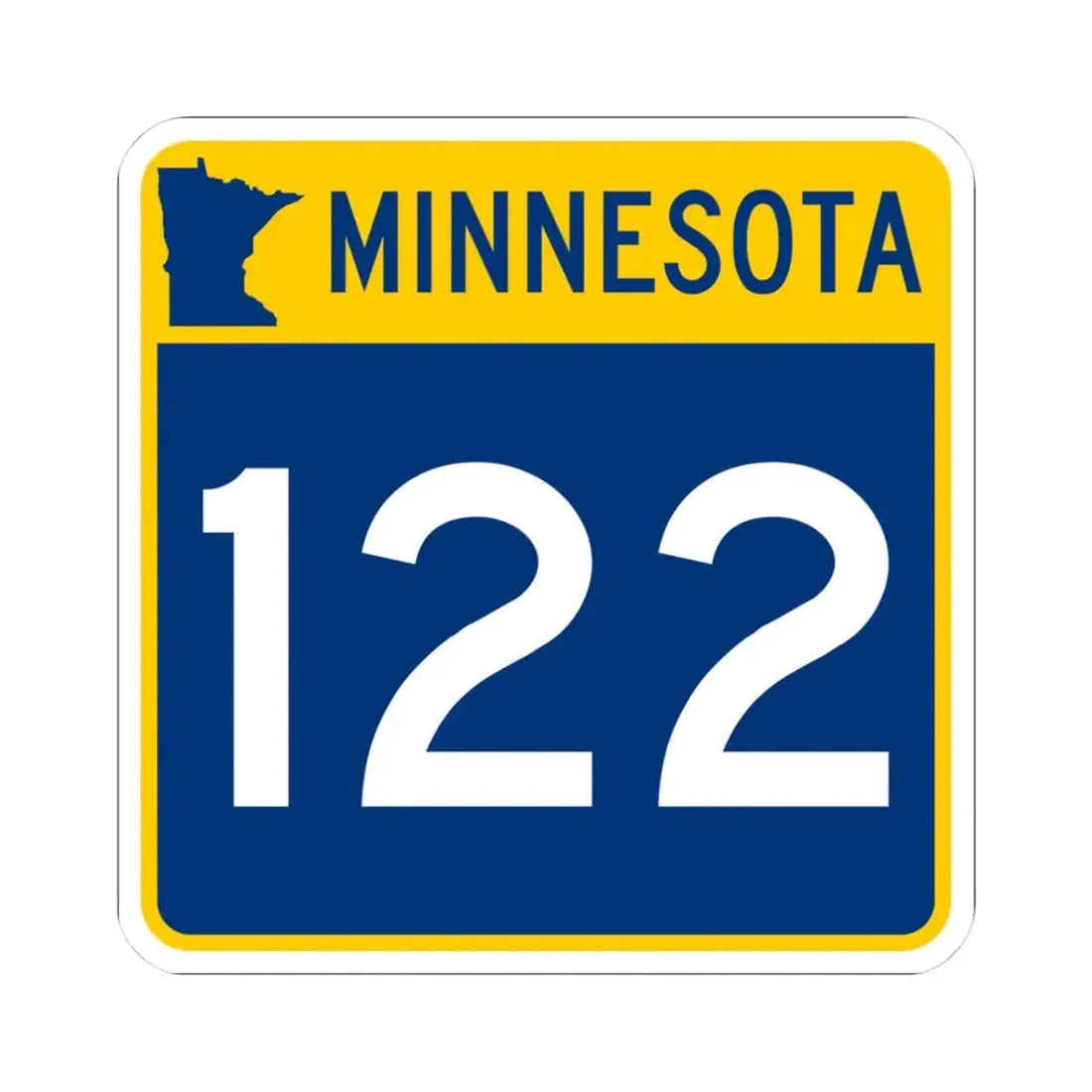 MN-122 (Minnesota) (Road Sign) STICKER Vinyl Kiss-Cut Decal 3 Inch White - The Sticker Space