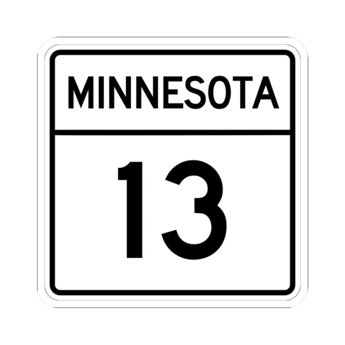 MN-13 1948 (Minnesota) (Road Sign) STICKER Vinyl Kiss-Cut Decal 2 Inch White - The Sticker Space