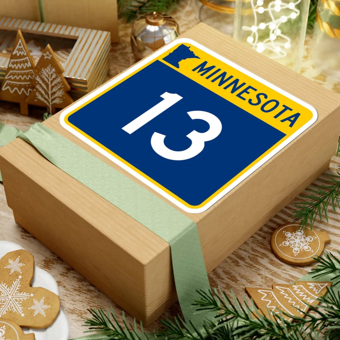 MN-13 (Minnesota) (Road Sign) STICKER Vinyl Kiss-Cut Decal - The Sticker Space