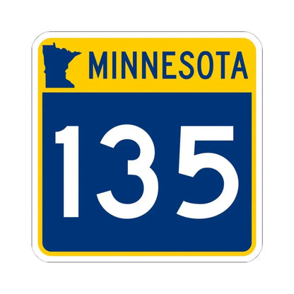 MN-135 (Minnesota) (Road Sign) STICKER Vinyl Kiss-Cut Decal 6 Inch White - The Sticker Space