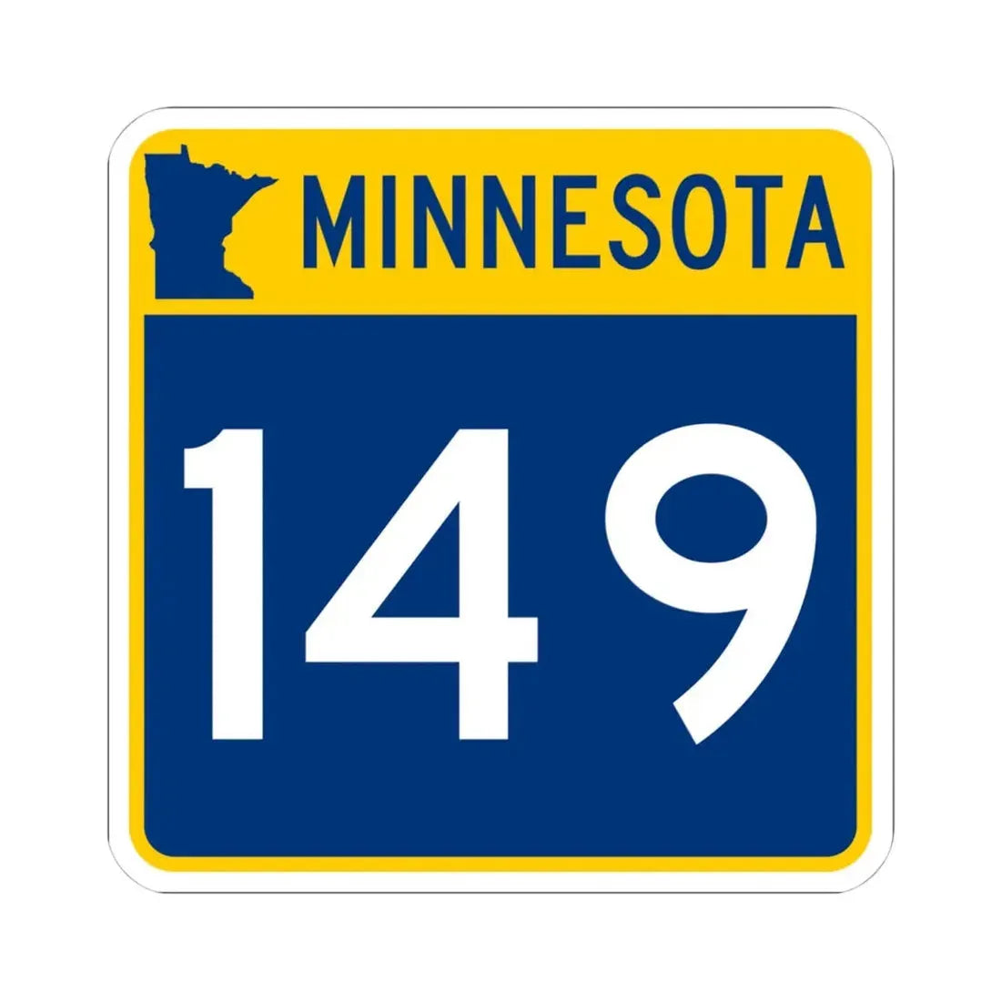 MN-149 (Minnesota) (Road Sign) STICKER Vinyl Kiss-Cut Decal 4 Inch White - The Sticker Space