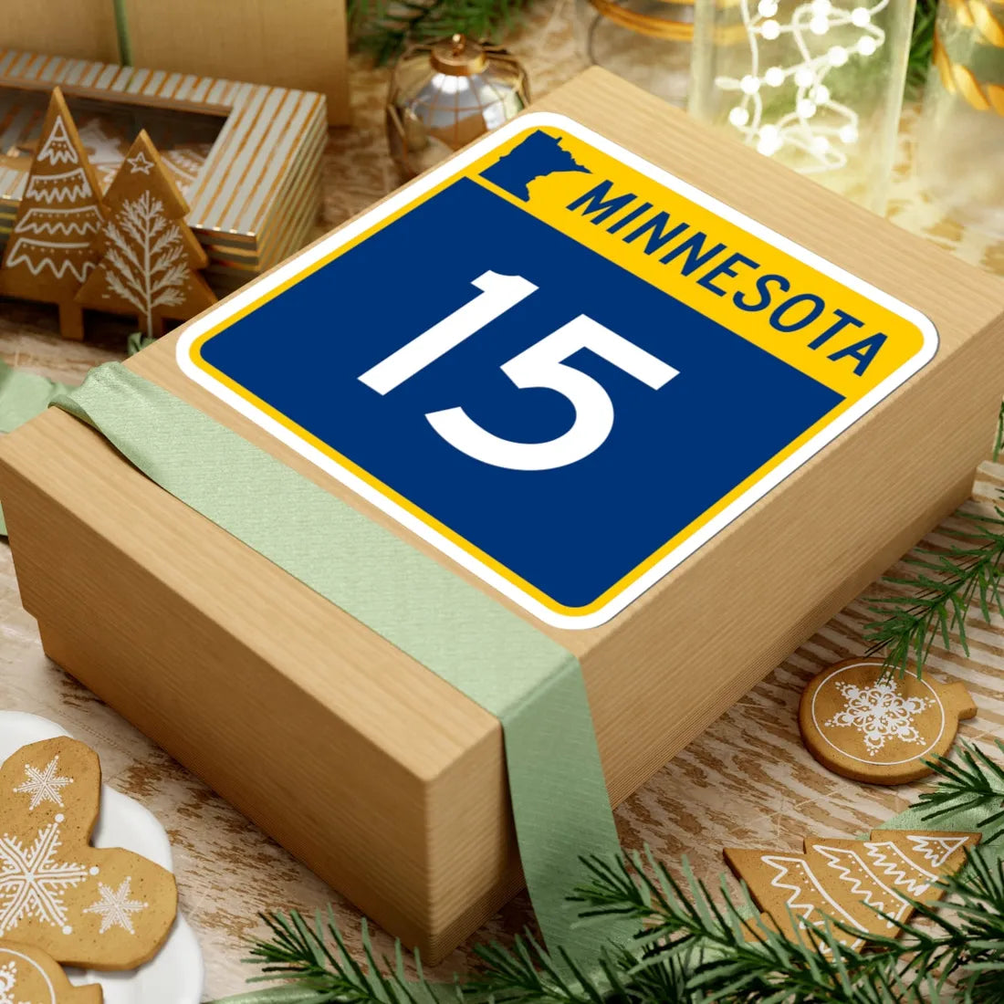 MN-15 (Minnesota) (Road Sign) STICKER Vinyl Kiss-Cut Decal - The Sticker Space