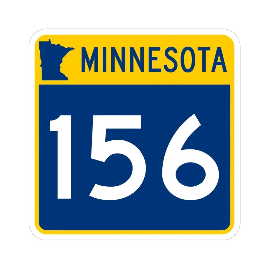 MN-156 (Minnesota) (Road Sign) STICKER Vinyl Kiss-Cut Decal 4 Inch White - The Sticker Space