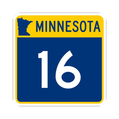 MN-16 (Minnesota) (Road Sign) STICKER Vinyl Kiss-Cut Decal 2 Inch White - The Sticker Space