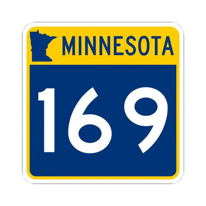 MN-169 (Minnesota) (Road Sign) STICKER Vinyl Kiss-Cut Decal 4 Inch White - The Sticker Space